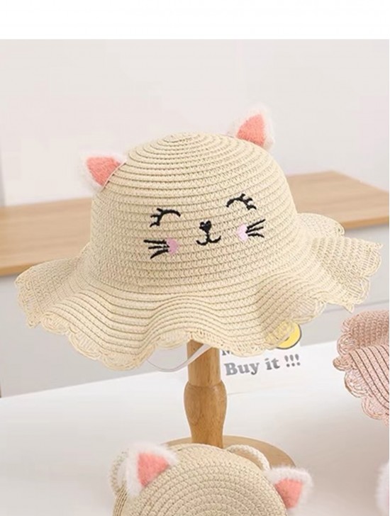 Kids Crochet Mini Sunhat W/ Cat Ears